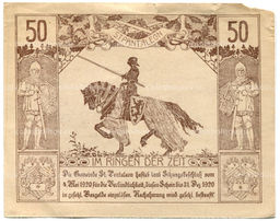 Банкнота 50 геллеров 1920 года Австрия  Санкт-Пёльтен (нотгельд)