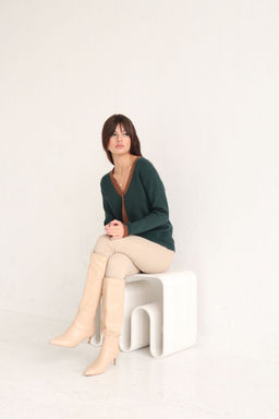 Martichelli Кардиган Emerald с коричневой отделкой  фото 3