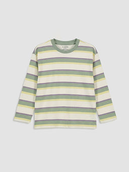 Bisiklet Yaka ?izgili Erkek ?ocuk Ti??rt