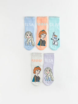Frozen Desenli K?z ?ocuk Soket ?orap 5li