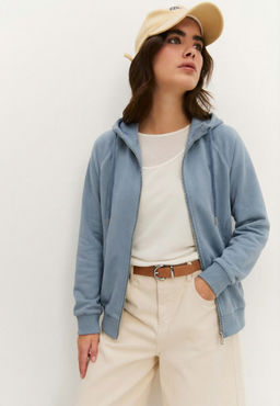 Толстовка женская 25234-532 футер серо-голубой