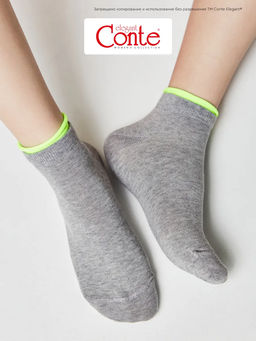Цена за 2 пары Носки короткие Conte Elegant, серый *** АКЦИЯ Только до 03.05.