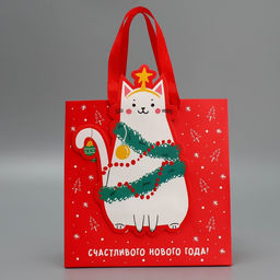 Цена за 2 шт. Пакет подарочный новогодний С Новым годом!, 22?22?10 см - Дарите счастье фото 2