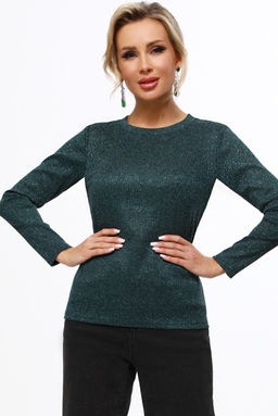 Лонгслив с люрексом темно-зеленый - Dstrend фото 3