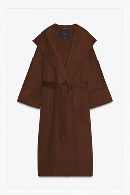 LONG BELTED COAT WITH WOOL ZW COLLECTION LIMITED EDITION - Zara фото 10