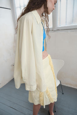 CAMISA OVERSIZE POPEL?N / Amarillo claro - Zara фото 6