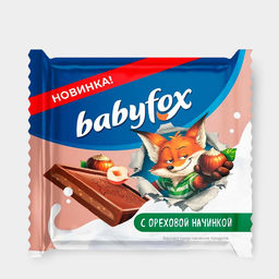 BabyFox, молочный шоколад с ореховой начинкой, 12 г (упаковка 100 шт)