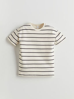 Bisiklet Yaka ?izgili Erkek ?ocuk Ti??rt