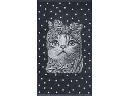 Полотенце махровое 6с103.412ж1 Кошка в горошек(антрацит) 50х90см
