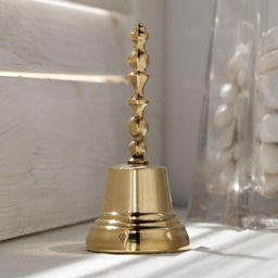 Колокольчик Валдайский Позвонок №2, полированный, с длинной ручкой, d=35 мм