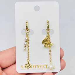 Серьги на цепочке с Жемчугом