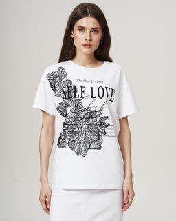 Футболка хлопковая оверсайз с аппликацией FDC005