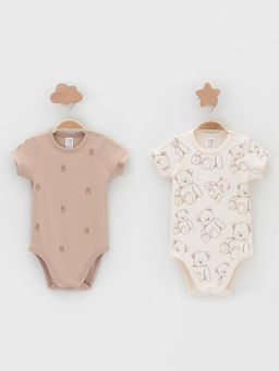 К 6073-2уп/молочный 0809,бежевый Н064 набор полукомбинезон (боди) яс