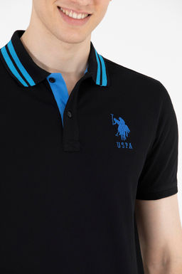 Мужская черная футболка с воротником-поло - U.s. polo assn фото 7