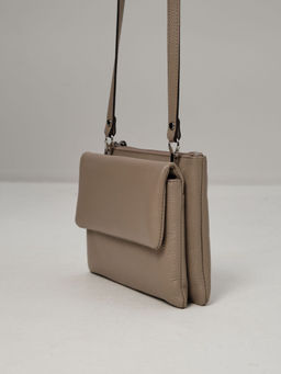 Сумка кожаная кросс-боди Deboro 31069 бежевый латте