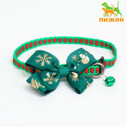 Ошейник Зима, 30 х 1 см, капрон, зелёный