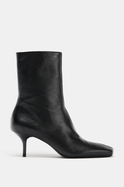 SOFT LEATHER STILETTO HEEL ANKLE BOOTS - Zara фото 6