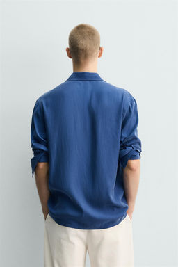 CAMISA RELAXED FIT FLUIDA / Azul?n - Zara фото 3