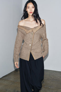 BOAT NECK CARDIGAN
