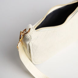 Сумка-багет на молнии, цвет молочный - Nazamok фото 6