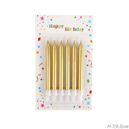 Свеча 6 штук набор / KL-7 /уп 24/360/золото - Галеонтрейд фото 2