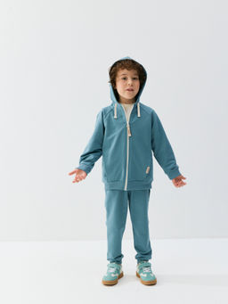 Джоггеры облегченные Зеленая дымка с карманами