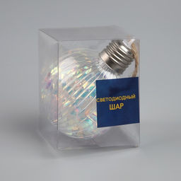 Ёлочный шар Ретро шар, 8х10.5 см, 5 LED, от батареек LR44x3, свечение тёплое белое - Luazon lighting фото 4