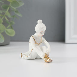 Фигурка керамика «Балерина», золото, 7 см