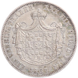 1 союзный талер 1867 года A Вальдек и Пирмонт
