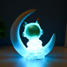 Ночник "Лосяш космонавт" LED USB белый 18х17х7см RISALUX
