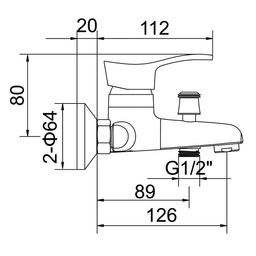 Смеситель для ванны Accoona A6061, однорычажный, силумин, хром