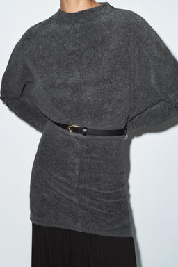 VESTIDO SOFT CINTUR?N / Gris antracita - Zara фото 4