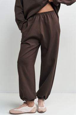 Брюки хлопковые на кулиске Коричневый - Erist store фото 3