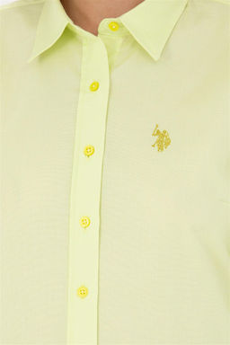 Женская неоново-желтая базовая рубашка с длинным рукавом Неожиданная скидка в корзине - U.s. polo assn фото 7