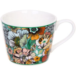 Кофейный набор 4 предмета "Цветочная радуга" (2 кружи 120мл+2 блюдца)