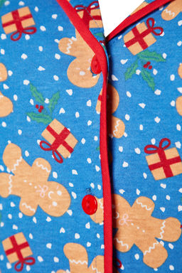 Trendyolmilla Mavi %100 Pamuklu Y?lbas? Temal? Orme Pijama Tak?m? THMAW22PT1204  фото 13