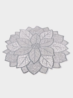 Цена за 12 шт. Салфетка сервировочная на стол Цветок, d=43 см, цвет серебряный - Simaland фото 11