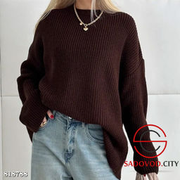 Свитер вязаный однотонный