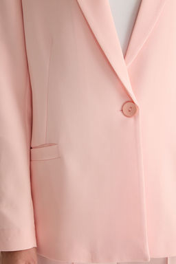 Ac?k Pembe Cizgili Blazer Ceket TWOAW20CE0316