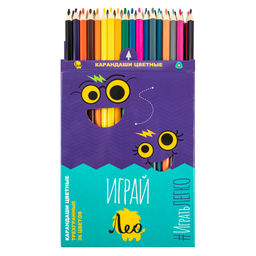 Лео Играй Набор цветных трехгранных карандашей LGCP-36 заточенный 4 х 36 цв