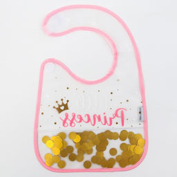 Нагрудник для кормления M&B «Little» непромокаемый на липучке, внутри с конфетти, виды МИКС