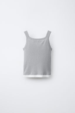 CAMISETA DOBLE RIB / Gris - Zara фото 3