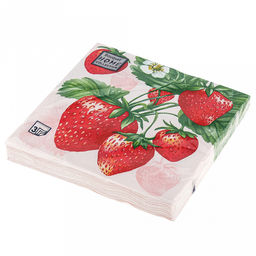Салфетки бумажные Bouquet Home Collection Classic 33х33см, 3-х слойные, 20 штук в упаковке, 100% целлюлоза, Клубника (Россия) - Домашняя Мода фото 3