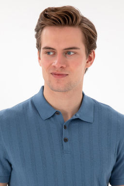 Erkek Slim Fit Polo Yaka Koyu Mavi Triko Ti__rt Sepette S_rpriz _ndirim - U.s. polo assn фото 2