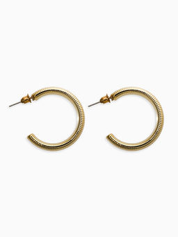 Серьги-кольца "Пружина" d=3см, цвет золото