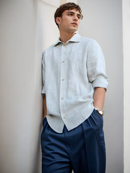 Рубашка мужская Лен Графит - Modamica фото 10