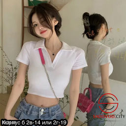 Кроп-топ поло футболка женская