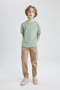 Футболка с короткими рукавами и круглым вырезом для мальчиков - Defacto фото 2