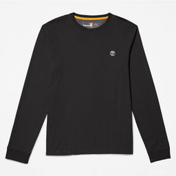 Мужская футболка с длинным рукавом Timberland Longsleeve Dun-River Crew Slim черная  фото 2