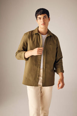 Рубашка стандартного кроя с длинным рукавом - Defacto фото 4